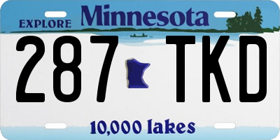 MN license plate 287TKD