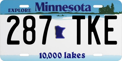 MN license plate 287TKE