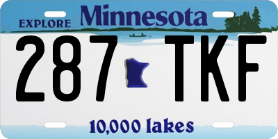 MN license plate 287TKF