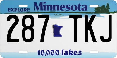 MN license plate 287TKJ