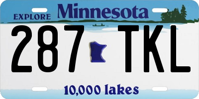 MN license plate 287TKL