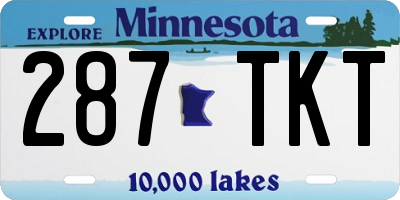 MN license plate 287TKT