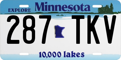 MN license plate 287TKV