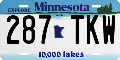 MN license plate 287TKW