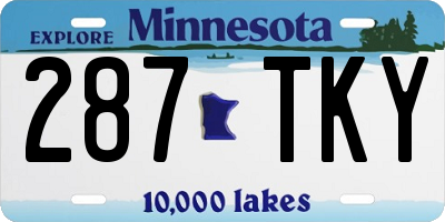 MN license plate 287TKY
