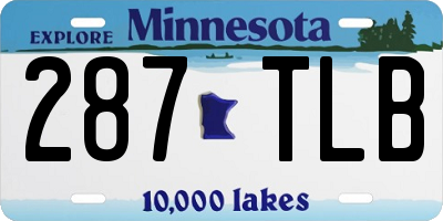MN license plate 287TLB