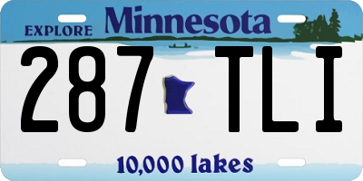 MN license plate 287TLI