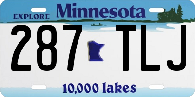 MN license plate 287TLJ