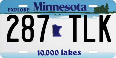MN license plate 287TLK