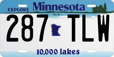 MN license plate 287TLW