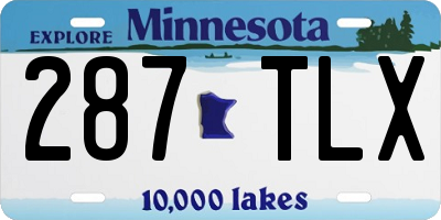MN license plate 287TLX