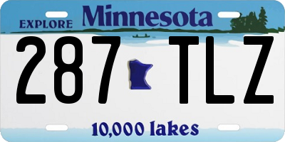 MN license plate 287TLZ