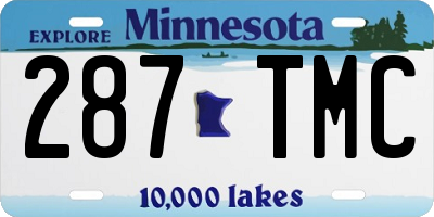 MN license plate 287TMC