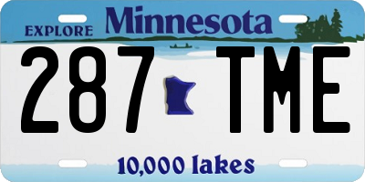 MN license plate 287TME