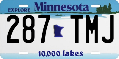 MN license plate 287TMJ