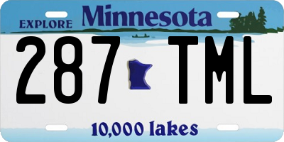 MN license plate 287TML
