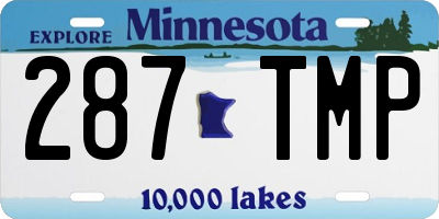 MN license plate 287TMP