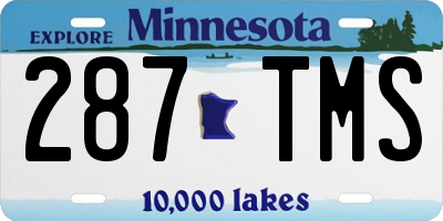 MN license plate 287TMS