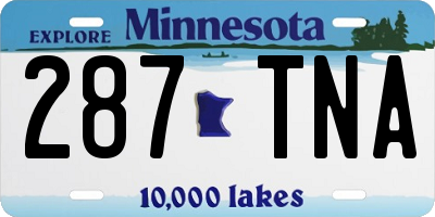 MN license plate 287TNA