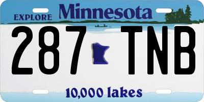 MN license plate 287TNB