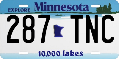 MN license plate 287TNC