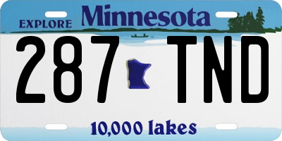 MN license plate 287TND