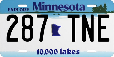 MN license plate 287TNE
