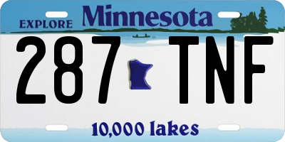 MN license plate 287TNF