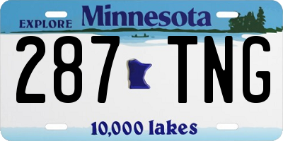 MN license plate 287TNG