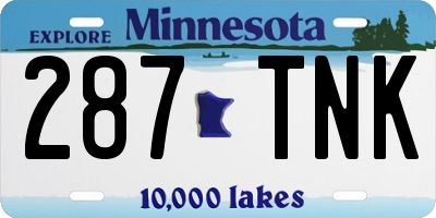 MN license plate 287TNK