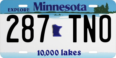 MN license plate 287TNO