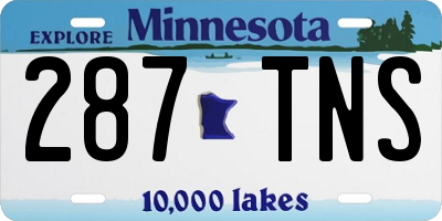 MN license plate 287TNS