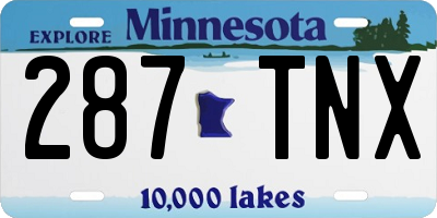 MN license plate 287TNX