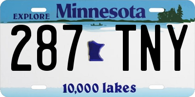 MN license plate 287TNY