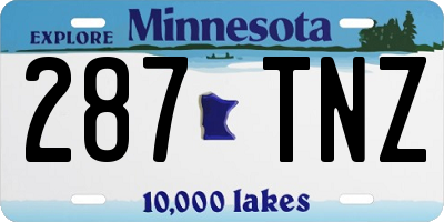 MN license plate 287TNZ