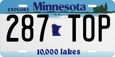 MN license plate 287TOP