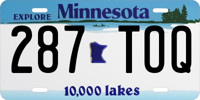 MN license plate 287TOQ