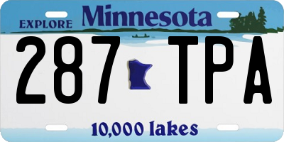MN license plate 287TPA