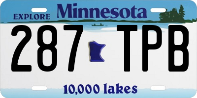 MN license plate 287TPB