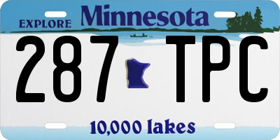 MN license plate 287TPC