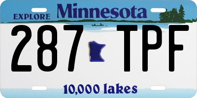 MN license plate 287TPF