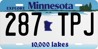MN license plate 287TPJ