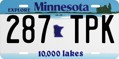 MN license plate 287TPK