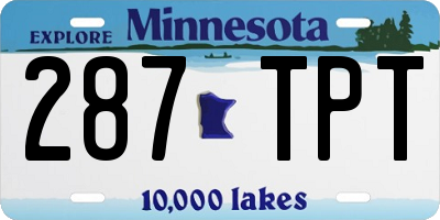 MN license plate 287TPT