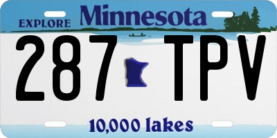 MN license plate 287TPV