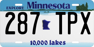 MN license plate 287TPX