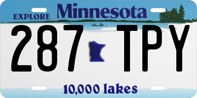MN license plate 287TPY
