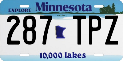 MN license plate 287TPZ