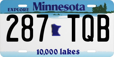 MN license plate 287TQB