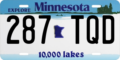 MN license plate 287TQD